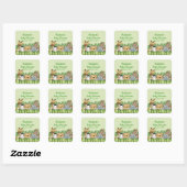 Baby Jungle Safari Baby Shower Square Sticker! Quadratischer Aufkleber (Blatt)