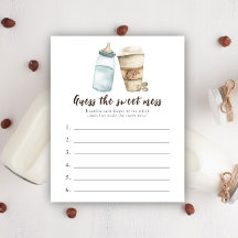 Baby Kaffee Babydusche Raten Sie das süße Schlamas