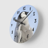 Baby Kaiser Pinguin, Insel Snow Hill Runde Wanduhr (Winkel)