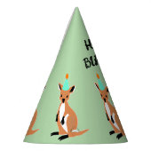 BABY KANGAROO Geburtstagslicht grün Partyhütchen (Links)
