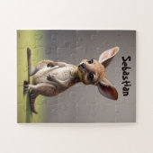 Baby Kangaroo Junge mit Namen Puzzle (Horizontal)