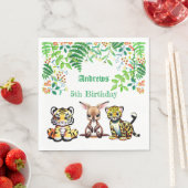 Baby Kangaroo Tiger Leopard Jungle Grünwald Serviette (Beispiel)