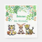 Baby Kangaroo Tiger Leopard Jungle Grünwald Serviette (Vorderseite)