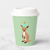 Baby Känguru Geburtstagsbecher grün Pappbecher (Rückseite)