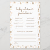 Baby-Kaninchen-Babydusche Vorhersagen & Ratschläge (Vorderseite)