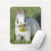 Baby-Kaninchen, das Blume isst Mousepad (Mit Mouse)