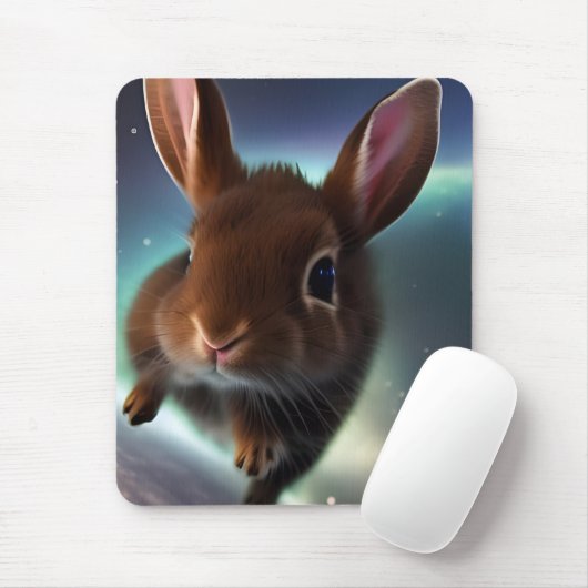 Baby-Kaninchen im Weltraum Mousepad (Mit Mouse)