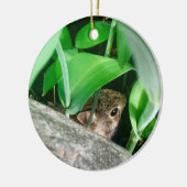 Baby Kaninchen Keramik Ornament (Links)
