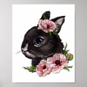 Baby Kaninchen Rose Animal Poster | Wall Print (Vorne)