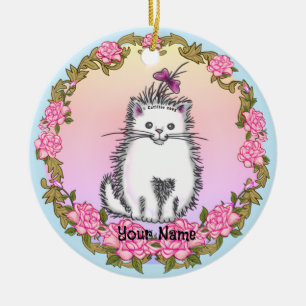 Baby Kätzchen Katze Keramik Ornament