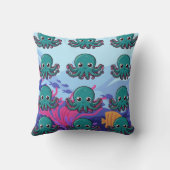 Baby Kawaii Blue Octopus Kissen (Rückseite)