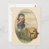 Baby Kicking Jack O' Lantern Pumpkin Postkarte (Vorne/Hinten)