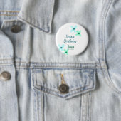 Baby kids 1st birthday add name blue green pastel  button (Beispiel)