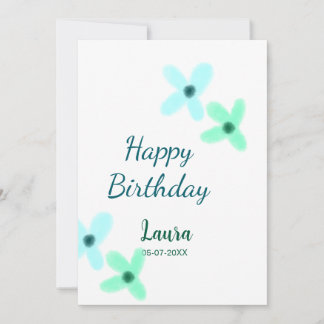 Baby kids 1st birthday add name blue green pastel  einladung