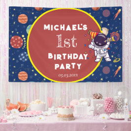 Baby Kids Astronaut Space jedes Alter Geburtstagsp Banner