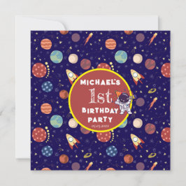 Baby Kids Astronaut Space jedes Alter Geburtstagsp Einladung