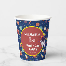 Baby Kids Astronaut Space jedes Alter Geburtstagsp Pappbecher