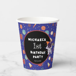 Baby Kids Astronaut Space jedes Alter Geburtstagsp Pappbecher