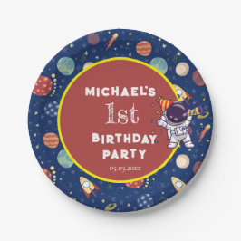 Baby Kids Astronaut Space jedes Alter Geburtstagsp Pappteller