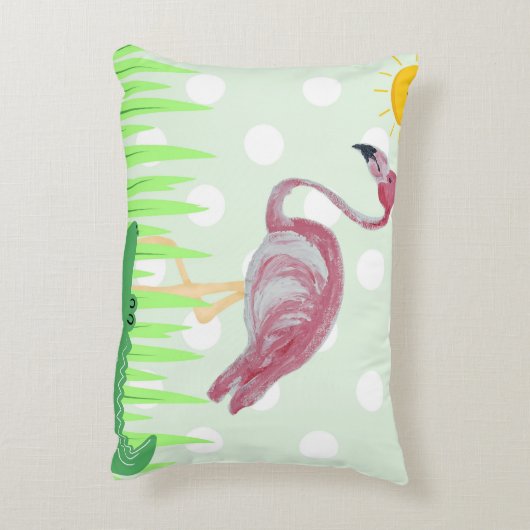 Baby Kids Flamingo Alligator Lumbar Dekokissen (Rückseite(Vertikal))