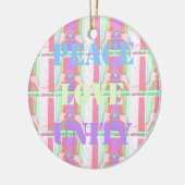 Baby Kids Peace Liebe Unity Hakuna Matata design.p Keramik Ornament (Links)