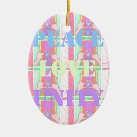 Baby Kids Peace Liebe Unity Hakuna Matata design.p Keramik Ornament (Vorne)