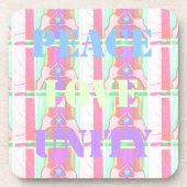 Baby Kids Peace Liebe Unity Hakuna Matata design.p Untersetzer (Vorderseite)