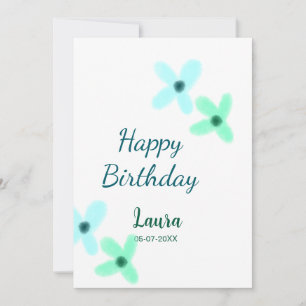 Baby Kinder 1. Geburtstag Name blau grün Pastell Einladung
