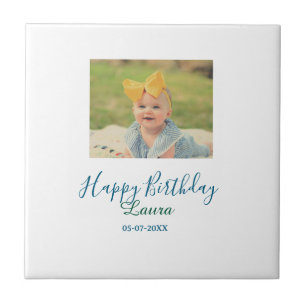Baby-Kinder 1. Geburtstag Name Datum Foto hinzufüg Fliese