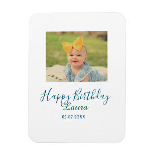 Baby Kinder 1. Geburtstag Name Datum Foto hinzufüg Magnet