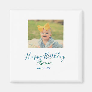 Baby Kinder 1. Geburtstag Name Datum Foto hinzufüg Magnet