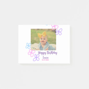 Baby Kinder 1. Geburtstag Name Datum Foto hinzufüg Post-it Klebezettel