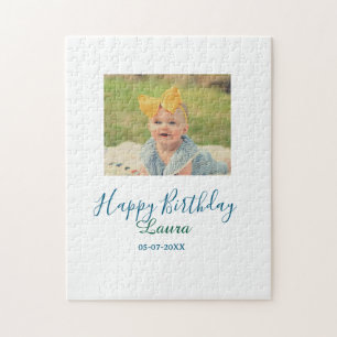 Baby Kinder 1. Geburtstag Name Datum Foto hinzufüg Puzzle