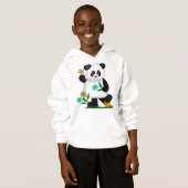 Baby Kinder Panda mit Blume 2 Hoodie (Vorne ganz)