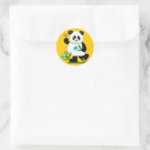 Baby Kinder Panda mit Blume 2 Runder Aufkleber (Tasche)