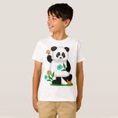 Baby Kinder Panda mit Blume 2 T-Shirt (Vorne ganz)