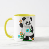 Baby Kinder Panda mit Blume 2 Tasse (Links)