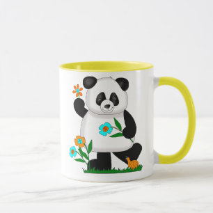 Baby Kinder Panda mit Blumen 2 Tasse