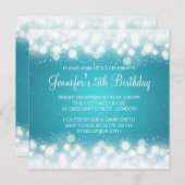 Baby / Kindergeburtstag Magie Sparkle Türkis Einladung (Vorne/Hinten)