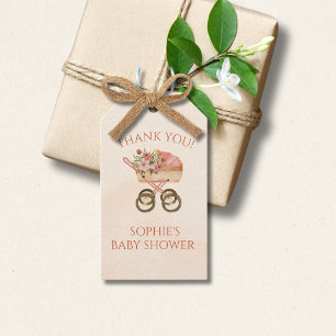Baby-Kinderwagen Floral Danke Geschenkanhänger