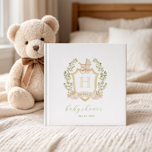Baby-Kinderwagen-Wappen-Monogramm Neutrale Babyp Gästebuch