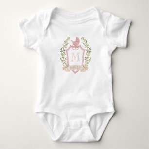 Baby-Kinderwagen-Wappen-Monogramm Rosa Babyparty Baby Strampler