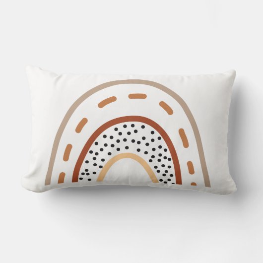 Baby Kinderzimmer Boho Regenbogenkissen in erdfarb Lendenkissen (Vorderseite)