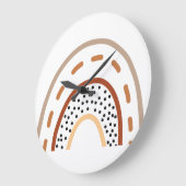 Baby Kinderzimmer Boho Regenbogenuhr in Erdfarben Große Wanduhr (Winkel)