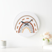 Baby Kinderzimmer Boho Regenbogenuhr in Erdfarben Große Wanduhr (Zuhause)