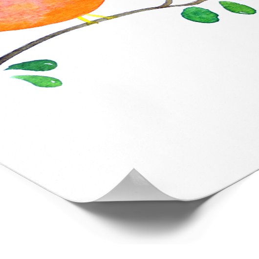 Baby Kinderzimmer wallart_ Aquarellfarbe Rosa Bird Poster (Ecke)