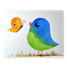 Baby Kinderzimmer wallart_Watercolor Blue Bird