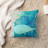 Baby Kinderzimmer Whale Sparkle Blue Nautical Pers Kissen (Decke)