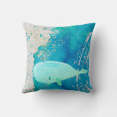 Baby Kinderzimmer Whale Sparkle Blue Nautical Pers Kissen (Rückseite)