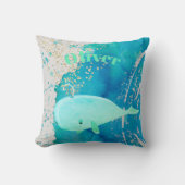 Baby Kinderzimmer Whale Sparkle Blue Nautical Pers Kissen (Vorderseite)